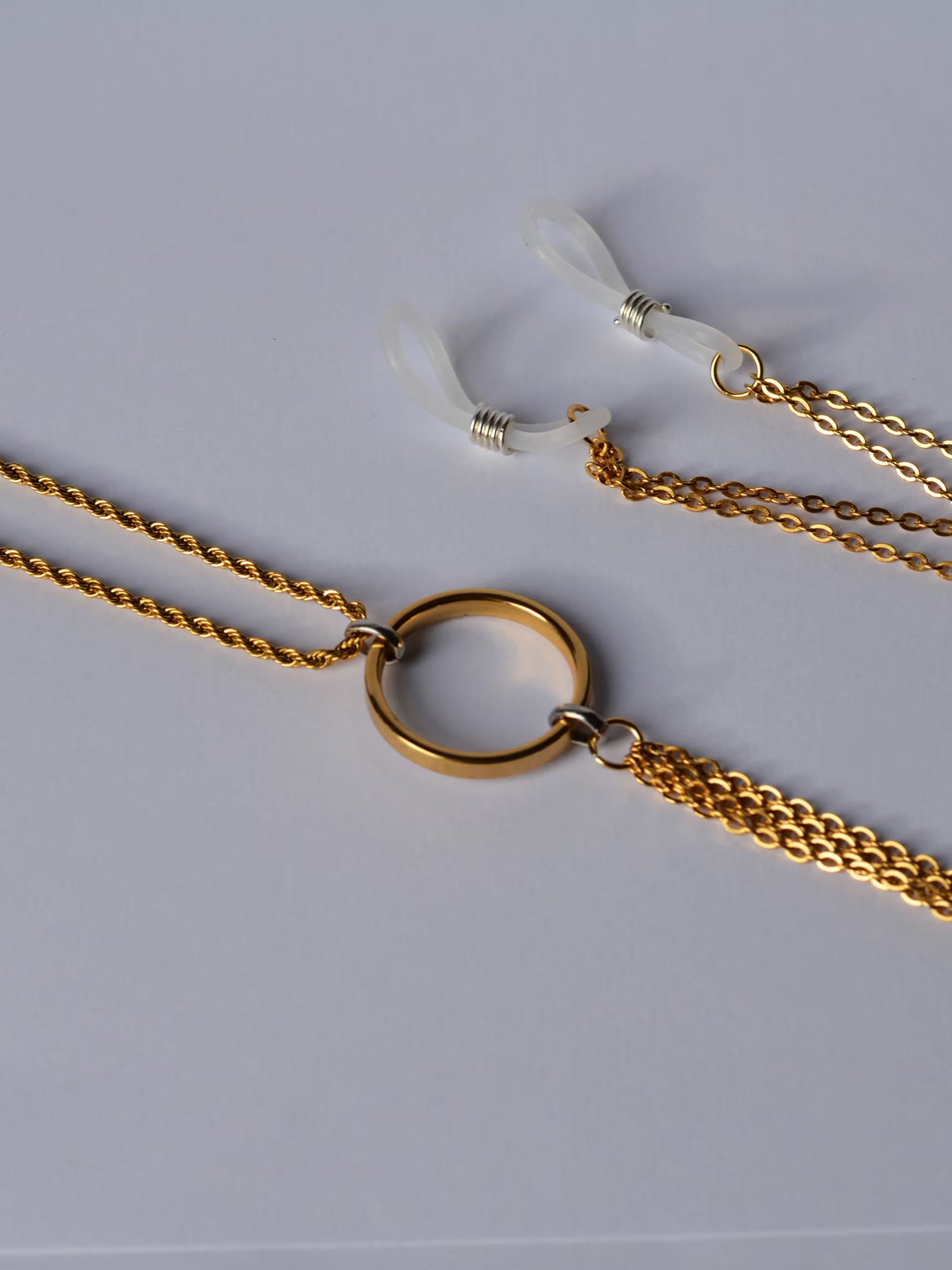 Gold O-ring Necklace to Nipple, Non-piercing nipples jewelry, Stainless steel clamp nipple chain